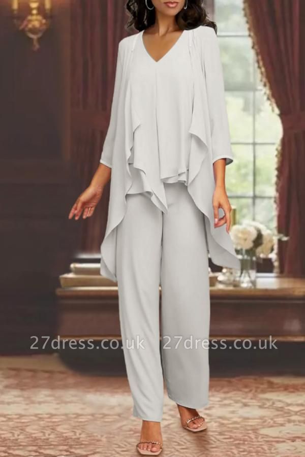 Elegant chiffon pant suits hotsell