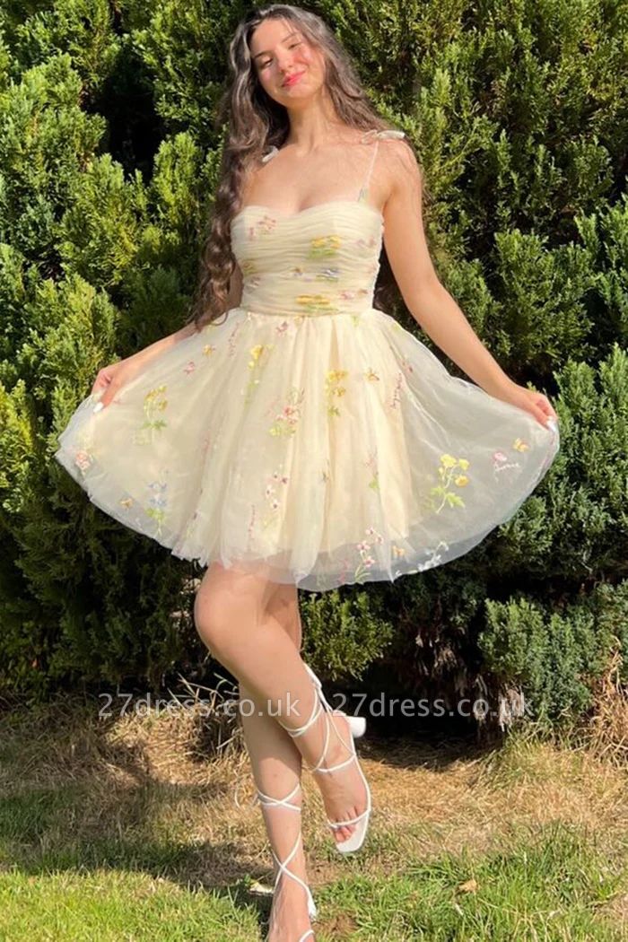 Cute Sweetheart Ruched Chiffon Short Party Dress Summer Sleeveless Knee-length Homecoming Dress