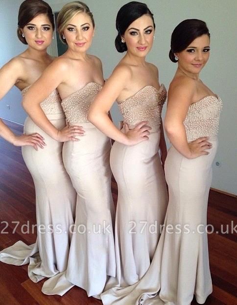 Sexy Sweetheart Beadings Bridesmaid Dress UK Long Mermaid