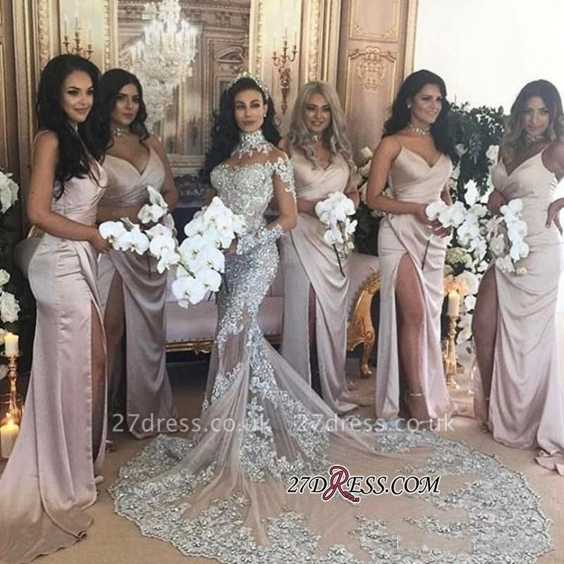 Long sleeve outlet mermaid bridesmaid dresses