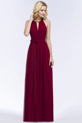 Halter Ruched Chiffon Bridesmaid Dresses Aline Simple Formal Dress Women_14