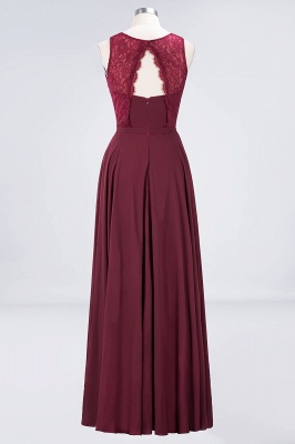 Sexy A-line Flowy Lace Jewel Sleeveless Hollowout Floor-Length Bridesmaid Dress UK UK_2