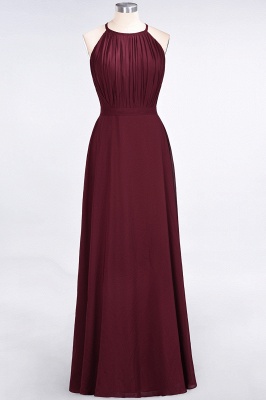 Sexy A-line Flowy Jewel Sleeveless Floor-Length Bridesmaid Dress UK UK with Ruffles_1