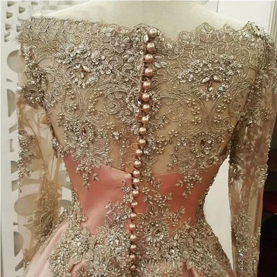 Sexy Lace Appliques Crystal Jewel Prom Dress UKes UK Side slit Longsleeves Evening Dress UKes UK with Beads_2