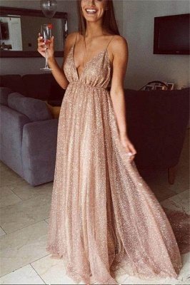 Squins Spaghetti-Strap Prom Dress UKes UK Backless Sleeveless Evening Dress UKes UK_1