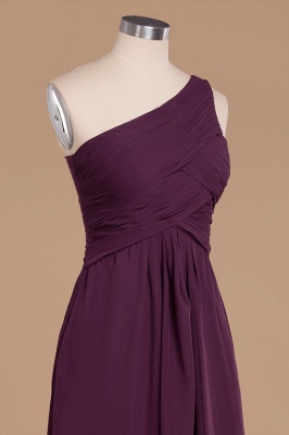 Chic One Shoulder Ruffle Chiffon Grape Bridesmaid Dresses_5