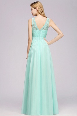 Chic Scoop Neck Lace Chiffon Bridesmaid Dresses_2