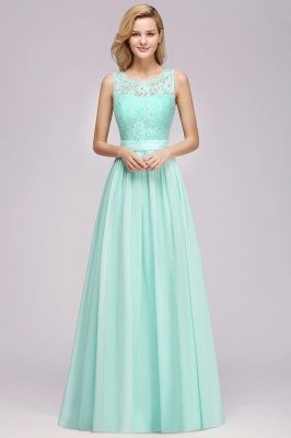 Chic Scoop Neck Lace Chiffon Bridesmaid Dresses_3