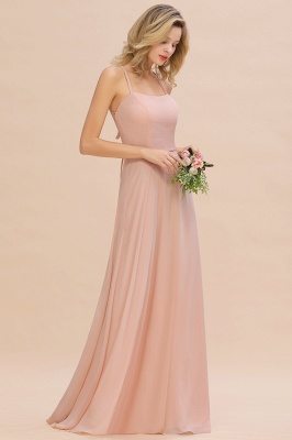 Sleeveless Chiffon Long Bridesmaid Dresses with Straps_5