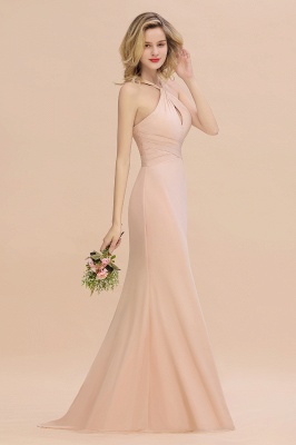 Halter KeyHole Mermaid Bridesmaid Dress with Ruffle_7