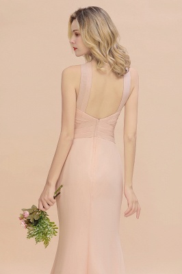 Halter KeyHole Mermaid Bridesmaid Dress with Ruffle_9