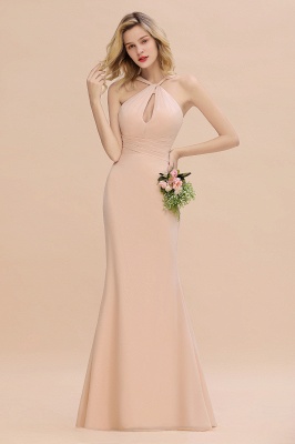 Halter KeyHole Mermaid Bridesmaid Dress with Ruffle_6