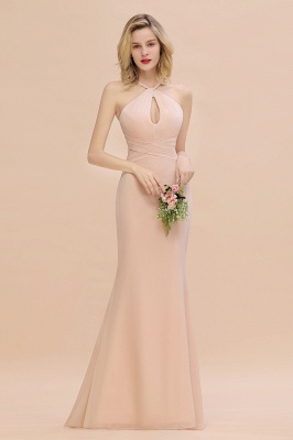 Halter KeyHole Mermaid Bridesmaid Dress with Ruffle_5