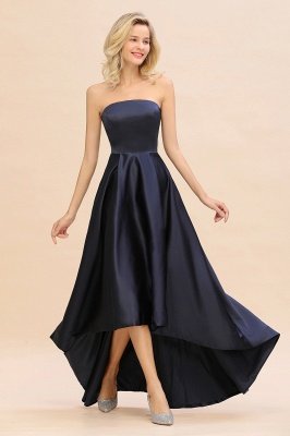 Charming Strapless Hi-Lo Satin Bridesmaid Dresses_6