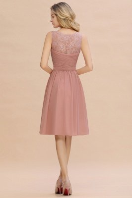 Lace Short Homecoming Dresses with Belt |  Sleeveless Pink Party Dress UK_12