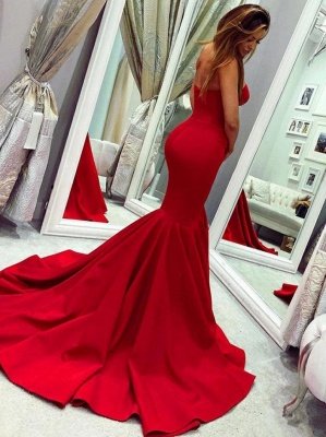 Red Sweetheart Open Back Sexy Evening Dresses UK | Mermaid Cheap Prom Dress Cheap Online_2