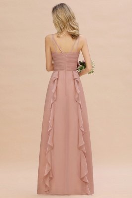 Elegant Ruched Chiffon Dusty Pink Bridesmaid Dress_3