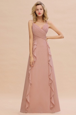 Elegant Ruched Chiffon Dusty Pink Bridesmaid Dress_4