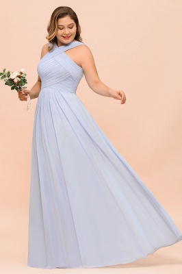 Plus Size Halter Chiffon Lavender Bridesmaid Dress_7