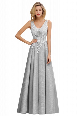 Beautiful  Aline Evening Dresses V-neck Floral Lace Bridesmaid Dress Sleeveless_6