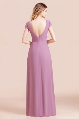 Glamorous Wisteria V-Neck Sleeveless Chiffon Bridesmaid Dress with Pockets_3