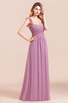 Sweetheart Wisteria Ruched Chiffon Bridesmaid Dresses with Straps_2