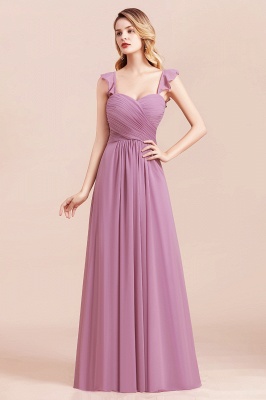 Sweetheart Wisteria Ruched Chiffon Bridesmaid Dresses with Straps_5