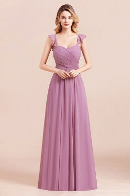 Sweetheart Wisteria Ruched Chiffon Bridesmaid Dresses with Straps_6