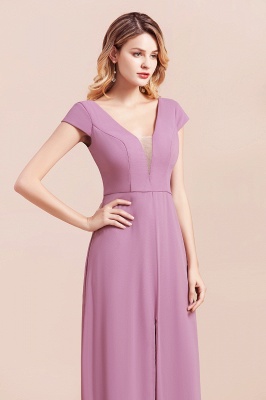 Glamorous Wisteria V-Neck Sleeveless Chiffon Bridesmaid Dress with Pockets_7