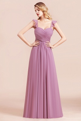 Sweetheart Wisteria Ruched Chiffon Bridesmaid Dresses with Straps_7