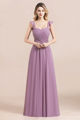 Sweetheart Wisteria Ruched Chiffon Bridesmaid Dresses with Straps_1