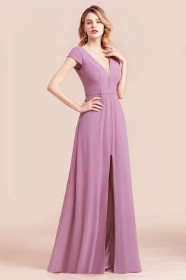 Glamorous Wisteria V-Neck Sleeveless Chiffon Bridesmaid Dress with Pockets_9