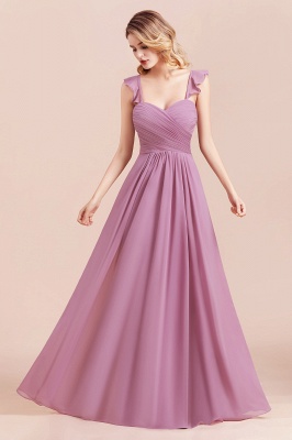 Sweetheart Wisteria Ruched Chiffon Bridesmaid Dresses with Straps_8