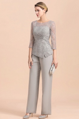 Chic 3/4 Sleeves Lace Chiffon Mother of Bride Jumpsuit_6