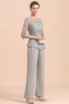 Chic 3/4 Sleeves Lace Chiffon Mother of Bride Jumpsuit_7