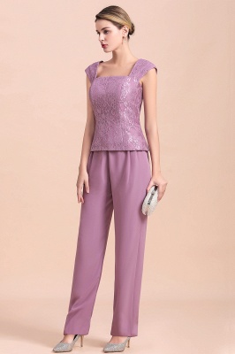 Cap-Sleeves Lace Chiffon 3 Piece Mother of Bride Jumpsuit with Wrap_9