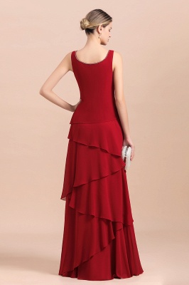 Burgundy Chiffon Mother of the Bride Dress Ruffles With Jacket_7