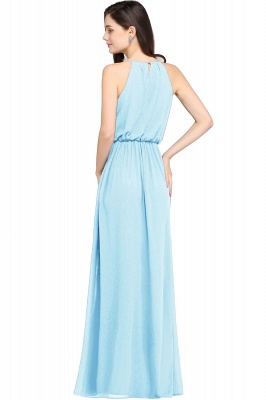 Halter Ruffle Chiffon Bridesmaid Dress Floor Length Wedding Guest Dress_21