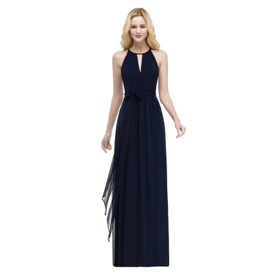 Halter Ruched Chiffon Bridesmaid Dresses Aline Simple Formal Dress Women_5