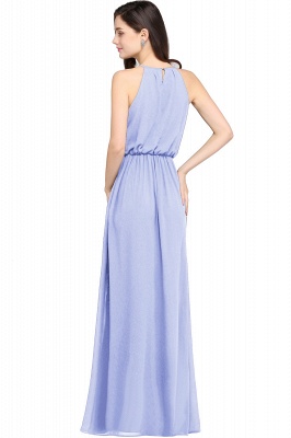 Halter Ruffle Chiffon Bridesmaid Dress Floor Length Wedding Guest Dress_23