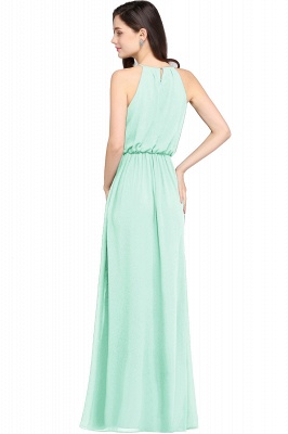 Halter Ruffle Chiffon Bridesmaid Dress Floor Length Wedding Guest Dress_25