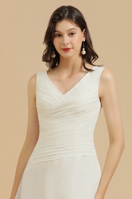 Elegant V-Neck Short Daily Casual Dress Sleeveless Chiffon Party Dress_7