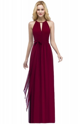 Halter Ruched Chiffon Bridesmaid Dresses Aline Simple Formal Dress Women_1