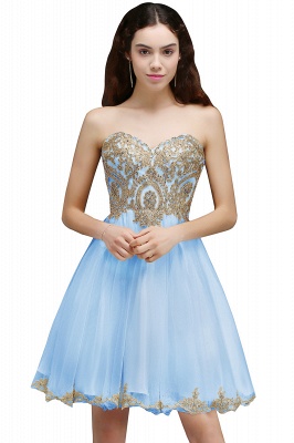 Lovely Sweetheart Short Appliques Lace-Up Homecoming Dress UK_4