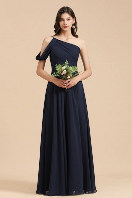 Navy Blue Plus Size Bridesmaid Dresses One-Shoulder Engagement Robe Birthday Gift for Women_1