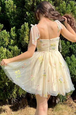 Cute Sweetheart Ruched Chiffon Short Party Dress Summer Sleeveless Knee-length Homecoming Dress_5