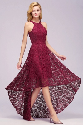 Halter Hi-Lo Party Dress Floral Lace Formal Wear Dress_11