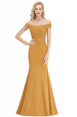 Beautiful Off-the-Shoulder Mermaid Evening Gown with Gold Appliques_10