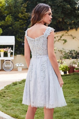 Elegant Round Neck Sleeveless Short Homecoming Dress Tulle Lace Appliques Mini Party Dress_21