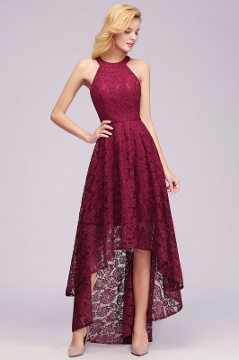 Halter Hi-Lo Party Dress Floral Lace Formal Wear Dress_10